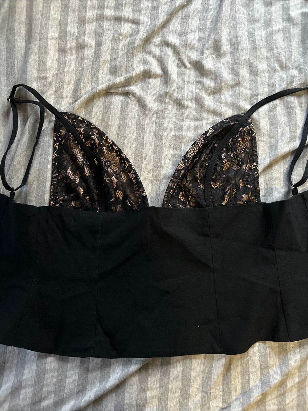 White Fox Boutique Black Lace Crop Bralette Top